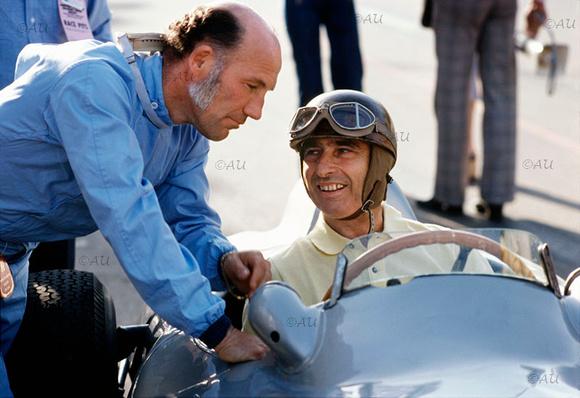 Stirling Moss and Juan Fangio 1976