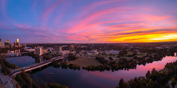 Sunset panorama with Ladybird Lake