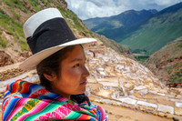 Quechuan woman (Mesbize) wearing white hat
