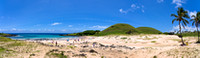 Panorama of Anakena Beach Easter Island