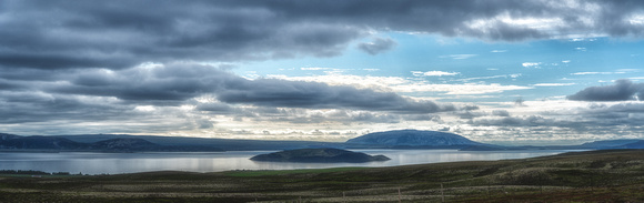 Lake Thingvallavatn in rift valley of Iceland
